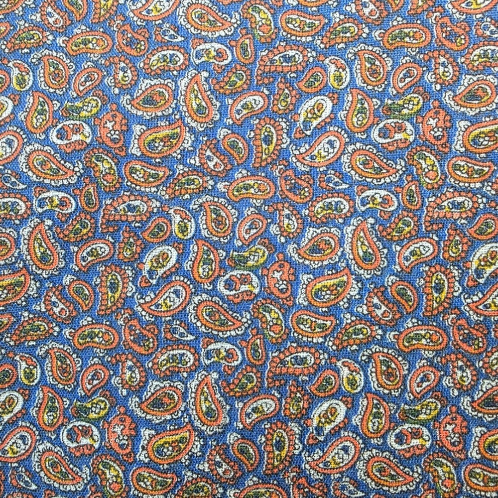 Paisley Fabric Blue Orange White Yellow 44in x 1yd